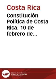 Constitución Política de Costa Rica. 10 de febrero de 1847 | Biblioteca Virtual Miguel de Cervantes