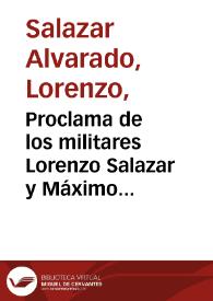 Proclama de los militares Lorenzo Salazar y Máximo Blanco (2 de noviembre de 1868) poniendo fin a la Constitución de 1859 | Biblioteca Virtual Miguel de Cervantes
