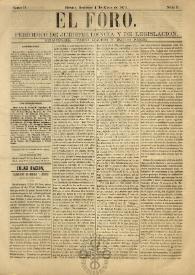 El Foro : Periódico de Jurisprudencia y Legislación. Tomo II, núm. 3, domingo 4 de enero de 1874 | Biblioteca Virtual Miguel de Cervantes