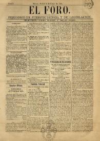 El Foro : Periódico de Jurisprudencia y Legislación. Tomo II, núm. 4, martes 6 de enero de 1874 | Biblioteca Virtual Miguel de Cervantes