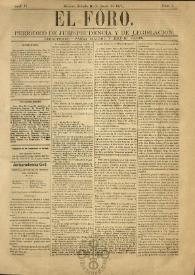 El Foro : Periódico de Jurisprudencia y Legislación. Tomo II, núm. 7, sábado 10 de enero de 1874 | Biblioteca Virtual Miguel de Cervantes