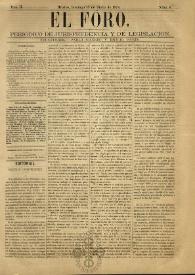 El Foro : Periódico de Jurisprudencia y Legislación. Tomo II, núm. 8, domingo 11 de enero de 1874 | Biblioteca Virtual Miguel de Cervantes