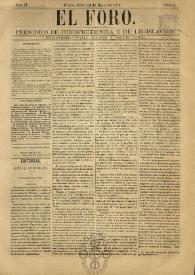 El Foro : Periódico de Jurisprudencia y Legislación. Tomo II, núm. 9, martes 13 de enero de 1874 | Biblioteca Virtual Miguel de Cervantes