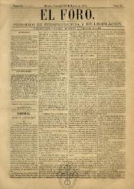 El Foro : Periódico de Jurisprudencia y Legislación. Tomo II, núm. 14, domingo 18 de enero de 1874 | Biblioteca Virtual Miguel de Cervantes