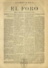El Foro : Periódico de Jurisprudencia y Legislación. Suplemento al núm. 16, miércoles 21 de enero de 1874 | Biblioteca Virtual Miguel de Cervantes