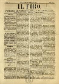 El Foro : Periódico de Jurisprudencia y Legislación. Tomo II, núm. 21, martes 27 de enero de 1874 | Biblioteca Virtual Miguel de Cervantes