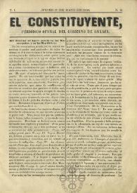 El Constituyente : Periódico Oficial del Gobierno de Oaxaca. Tomo I, núm. 2, jueves 1º de mayo de 1856 | Biblioteca Virtual Miguel de Cervantes