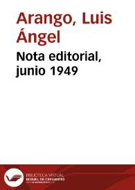 Nota editorial, junio 1949 | Biblioteca Virtual Miguel de Cervantes
