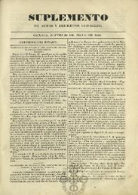 El Constituyente : Periódico Oficial del Gobierno de Oaxaca. Suplemento de actos y decretos oficiales, jueves 29 de mayo de 1856 | Biblioteca Virtual Miguel de Cervantes