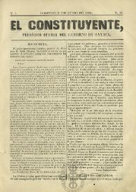 El Constituyente : Periódico Oficial del Gobierno de Oaxaca. Tomo I, núm. 11, domingo 1º de junio de 1856 | Biblioteca Virtual Miguel de Cervantes