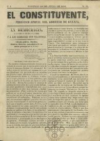 El Constituyente : Periódico Oficial del Gobierno de Oaxaca. Tomo I, núm. 19, domingo 29 de junio de 1856 | Biblioteca Virtual Miguel de Cervantes