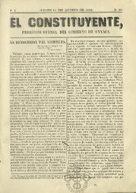 El Constituyente : Periódico Oficial del Gobierno de Oaxaca. Tomo I, núm. 34, jueves 21 de agosto de 1856 | Biblioteca Virtual Miguel de Cervantes
