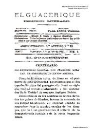 El Guacerique : Periódico Literario (Honduras). Tomo I, núm. 2, 1.º de julio de 1892 | Biblioteca Virtual Miguel de Cervantes