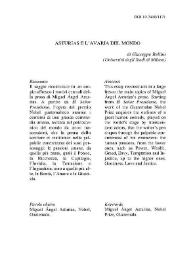 Asturias e l'avaria del mondo / Giuseppe Bellini | Biblioteca Virtual Miguel de Cervantes