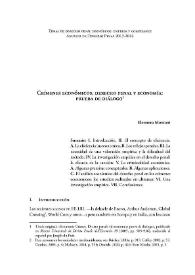 Crímenes económicos, derecho penal y economía: prueba de diálogo / Eleonora Montani | Biblioteca Virtual Miguel de Cervantes