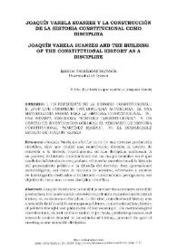 Joaquín Varela Suanzes y la construcción de la historia constitucional como disciplina / Ignacio Fernández Sarasola | Biblioteca Virtual Miguel de Cervantes