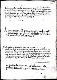 Correspondència de Galceran Martorell amb Manuel de Villanova i Ausias March conservada al Ms. 7811. Lletres de Batalla, de la Biblioteca Nacional de Madrid / edició, transcripció i notes de Stefano M. Cingolani | Biblioteca Virtual Miguel de Cervantes
