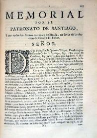 Memorial por el Patronato de Santiago / Francisco de Quevedo | Biblioteca Virtual Miguel de Cervantes