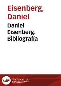 Daniel Eisenberg. Bibliografía | Biblioteca Virtual Miguel de Cervantes