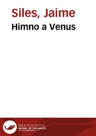 Himno a Venus | Biblioteca Virtual Miguel de Cervantes