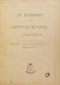 Les descendants de Miguel de Cervantes Saavedra : notes généalogiques | Biblioteca Virtual Miguel de Cervantes