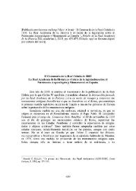 II Centenario de la Real Cédula de 1803 : La Real Academia de la Historia y el inicio de la legislación sobre el Patrimonio Arqueológico y Monumental en España / Jorge Maier Allende | Biblioteca Virtual Miguel de Cervantes