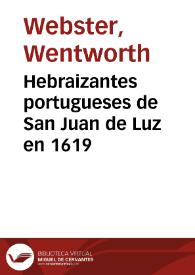 Hebraizantes portugueses de San Juan de Luz en 1619 / Wentworth Webster | Biblioteca Virtual Miguel de Cervantes