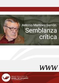 Antonio Martínez Sarrión. Semblanza crítica / Ángel L. Prieto de Paula | Biblioteca Virtual Miguel de Cervantes