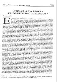 ¿Tomar a la ligera el positivismo jurídico? / Michael Baurmann y Hartmut Kliemt | Biblioteca Virtual Miguel de Cervantes