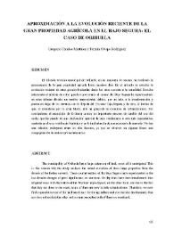 Aproximación a la evolución reciente de la gran propiedad agrícola en el Bajo Segura : El caso de Orihuela / Gregorio Canales Martínez y Fermín Crespo Rodríguez | Biblioteca Virtual Miguel de Cervantes