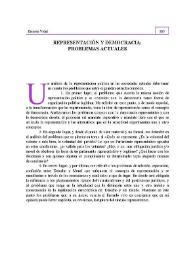 Representación y democracia : problemas actuales | Biblioteca Virtual Miguel de Cervantes