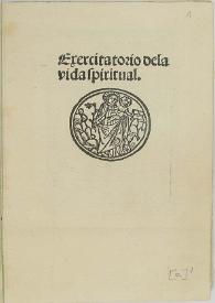 Exercitatorio de la vida spiritual | Biblioteca Virtual Miguel de Cervantes