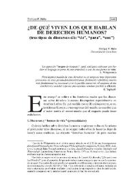 ¿De qué viven los que hablan de Derechos Humanos? | Biblioteca Virtual Miguel de Cervantes