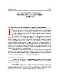 La democracia, el crimen organizado y las leyes sobre la privacy | Biblioteca Virtual Miguel de Cervantes