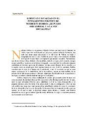 Libertad e igualdad en el pensamiento político de Norberto Bobbio: ¿Se puede ser liberal y a al vez socialista? / Agustín Squella | Biblioteca Virtual Miguel de Cervantes