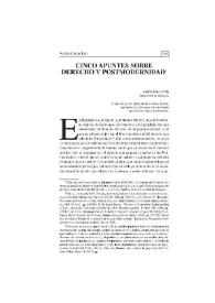 Cinco apuntes sobre derecho y postmodernidad | Biblioteca Virtual Miguel de Cervantes
