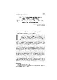La ciudad como forma del pensamiento : (Notas sobre los principios de la participación en la actuación urbanística) | Biblioteca Virtual Miguel de Cervantes