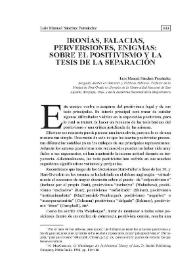 Ironías, falacias, perversiones, enigmas: sobre el positivismo y la tesis de la separación | Biblioteca Virtual Miguel de Cervantes