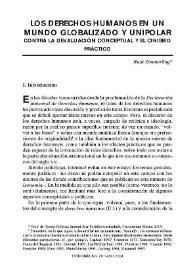 Los derechos humanos en un mundo globalizado y unipolar / Ruth Zimmerling | Biblioteca Virtual Miguel de Cervantes