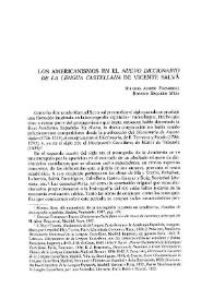 Los americanismos en el "Nuevo Diccionario de la Lengua Castellana" de Vicente Salvá / Dolores Azorín Fernández, Rosario Baquero Mesa | Biblioteca Virtual Miguel de Cervantes