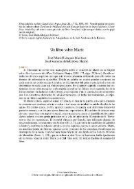Un libro sobre Marte / José María Blázquez Martínez | Biblioteca Virtual Miguel de Cervantes