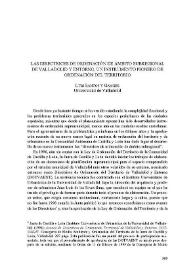 Las directrices de ordenación de ámbito subregional de Valladolid y entorno, un instrumento pionero de ordenación del territorio / Luis Santos y Ganges | Biblioteca Virtual Miguel de Cervantes