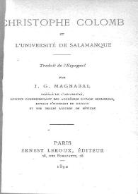 Christophe Colomb et l' Université de Salamanque | Biblioteca Virtual Miguel de Cervantes