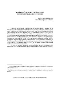 María Jesús Rubiera y sus estudios sobre toponimia hispano-árabe / María Jesús Viguera Molíns | Biblioteca Virtual Miguel de Cervantes