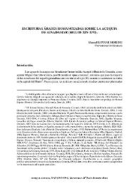 Escrituras árabes romanceadas sobre la acequia de Ainadamar (siglos XIV-XVI) / Manuel Espinar | Biblioteca Virtual Miguel de Cervantes