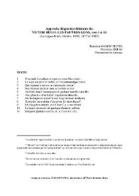 Approche linguistico-lttéraire de: Victor Hugo: Les pauvres gens, vers 1 à 43. (La Légende des Siècles, 1859, 1877, 1883) / Francisco Ramón Trives | Biblioteca Virtual Miguel de Cervantes