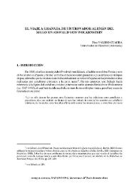 El viaje a Granada de un trovador alemán del siglo XV: Oswald von Wolkenstein / Pino Valero Cuadra | Biblioteca Virtual Miguel de Cervantes