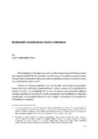 Mudéjares valencianos viajan a Granada / por Luis F. Bernabé Pons | Biblioteca Virtual Miguel de Cervantes