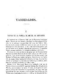 Nuevas de la familia de Miguel de Cervantes / Cesáreo Fernández Duro | Biblioteca Virtual Miguel de Cervantes