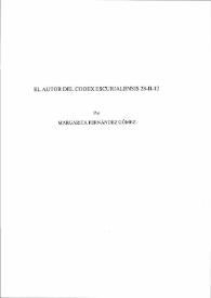 El autor del Codex Escurialensis 28-II-12 / Margarita Fernández Gómez | Biblioteca Virtual Miguel de Cervantes